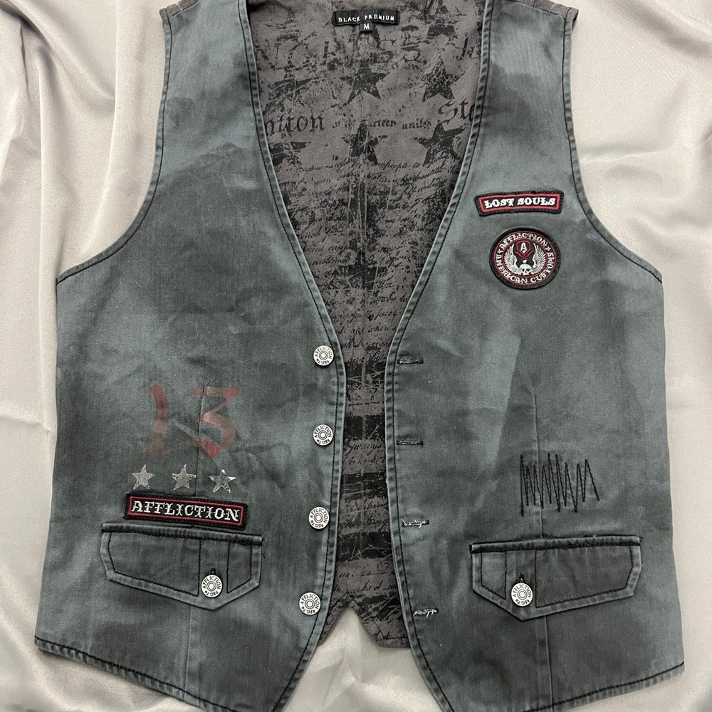 AFFLICTION Lost Souls Sinners Live Fast BLACK PREMIUM EDITION VEST Size M